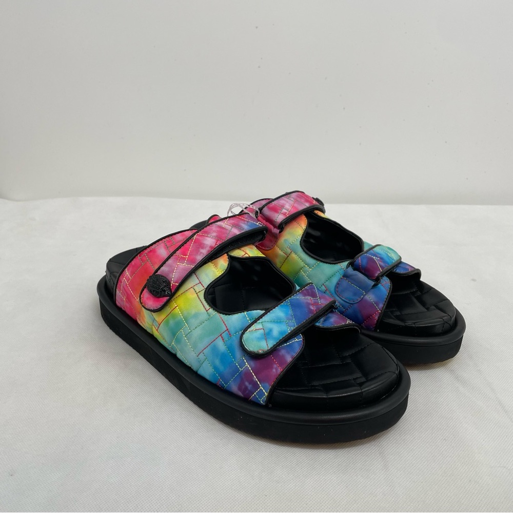 Kurt geiger london mens 47-13 orson quilted rainbow tie dye slide sandals New